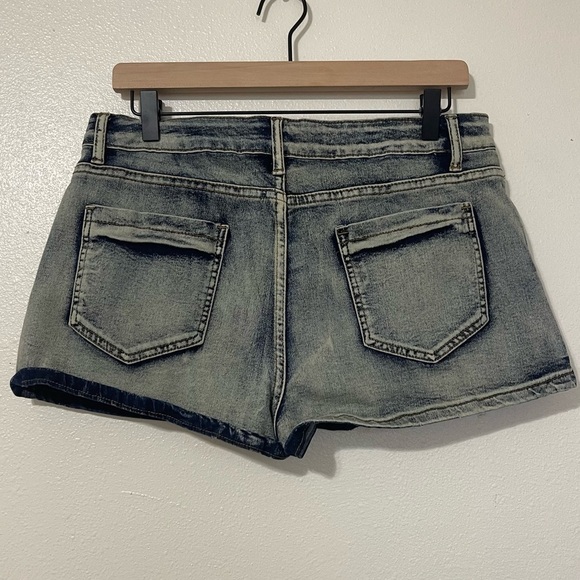 Y2K 90s Denim Mini Skort Mini Skirt With Shorts Vintage Size Large - Picture 4 of 7